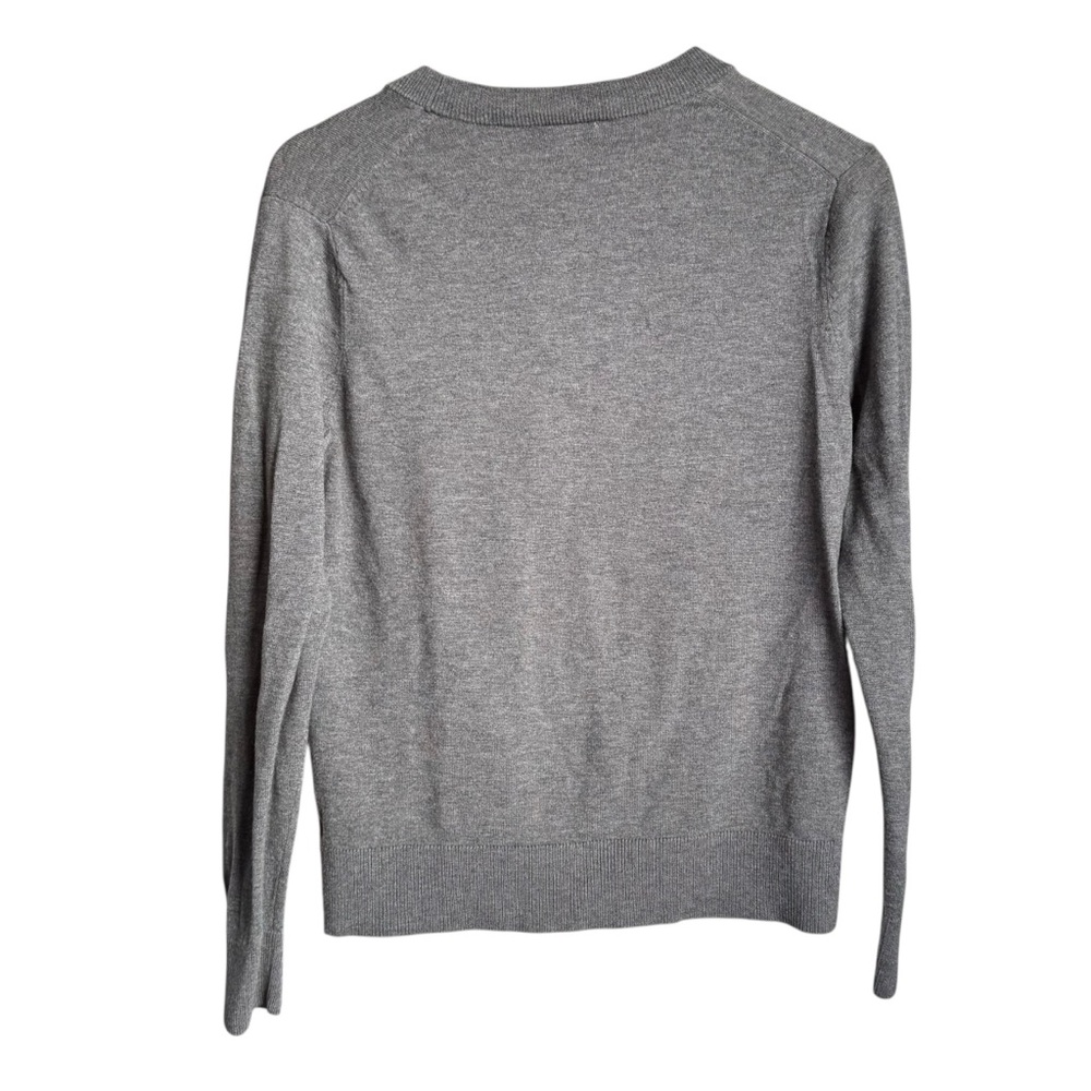 Merona Wool Blend V-Neck Knit Button Up Cardigan Men Medium Grey Grandpa Sweater - Picture 4 of 7